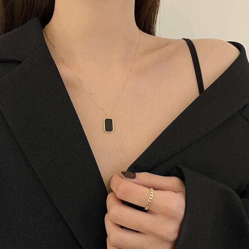 Rectangle Black Pendant