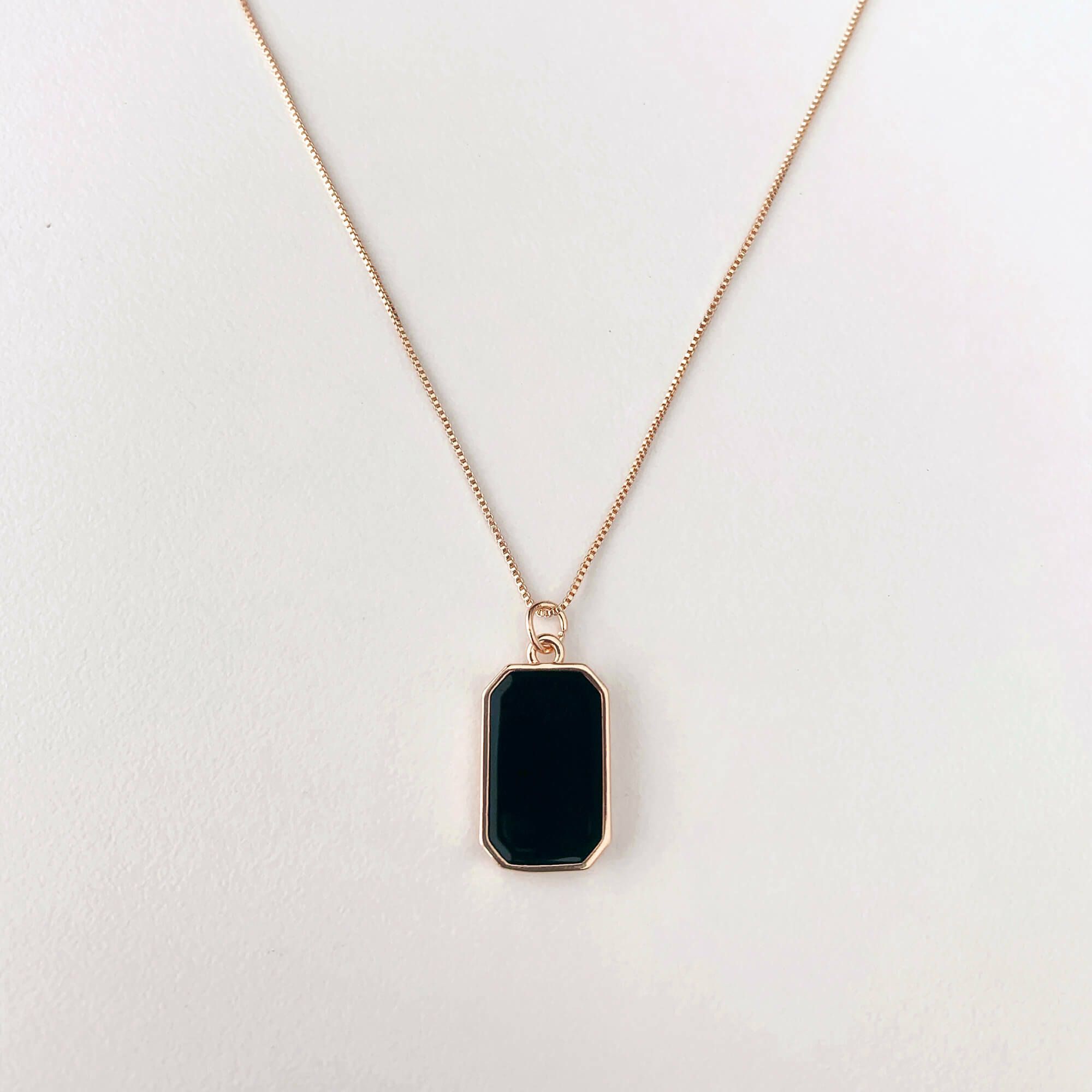 Rectangle Black Pendant