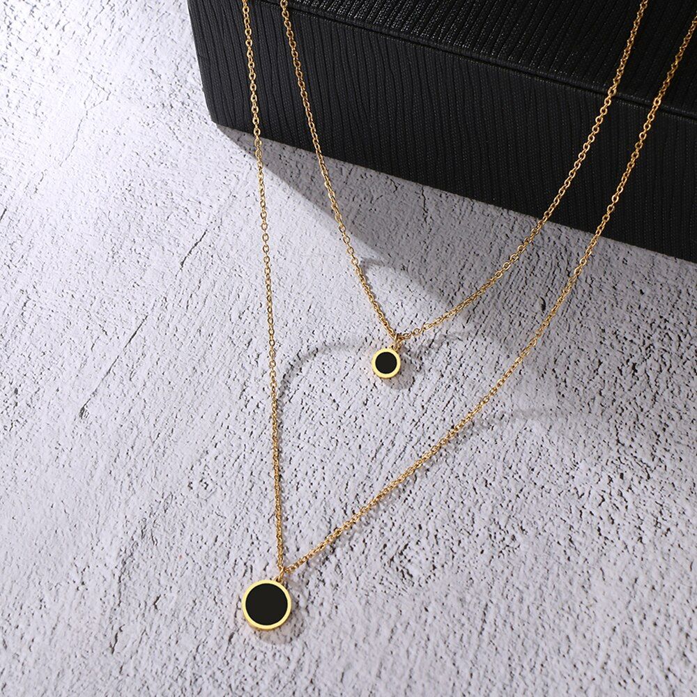 Black Round pendant